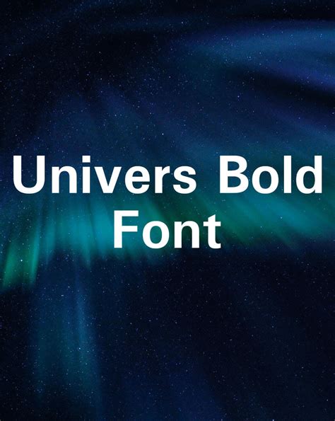 Univers Bold Font Free Download