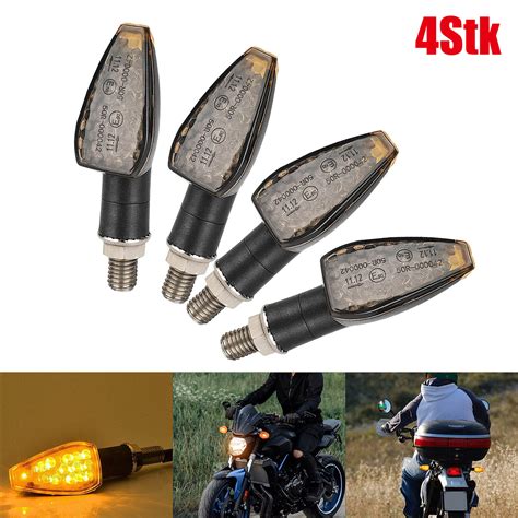 St Ck Led Motorrad Quad Mini Blinker Rauchglas Schwarz Get Nt V