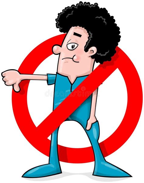 Cartoon Man Saying No Stock Vector Illustration Of Prohibited 19948357