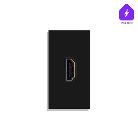 Розетка HDMI встраиваемая настенная, модуль HDMI для 1/2 черной рамки ...