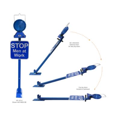 Railroad Tools And Solutions Inc HINGED BLUE FLAG ASSEMBLY SOLAR