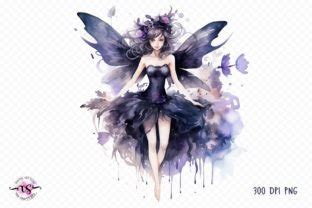 Watercolor Dark Fairies Clipart Graphic By Craftysvg Creative Fabrica