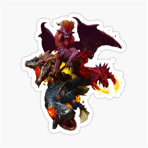 Monster Hunter Collage Fire Sticker For Sale By Fantasyhaze Redbubble