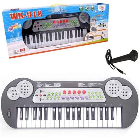 Teclado Musical Eletronico Brinquedo Infantil Piano Karaoke Microfone