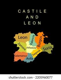 Autonomous Community Castile Leon Map Vector Stock Vector Royalty Free