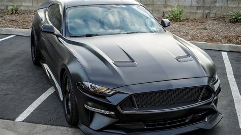 Satin Black Hood Wrap 2018 Ford Mustang Youtube