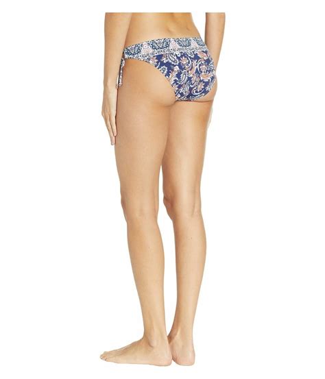 Hobie Women S Blue Floral Hipster Side Tie Bikini Bottom Swimwear