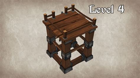 3d Model Wood Tower Lvl 4 Vr Ar Low Poly Max Obj 3ds Fbx Dxf Dae