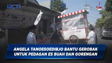 Angela Tanoesoedibjo Bantu Gerobak Untuk Pedagan Es Buah Dan Gorengan