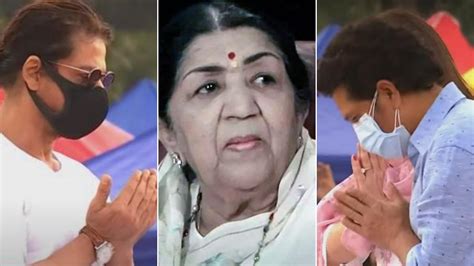 Lata Mangeshkar Last Rites शाहरुख खान और सचिन तेंदुलकर ने लता जी को दी