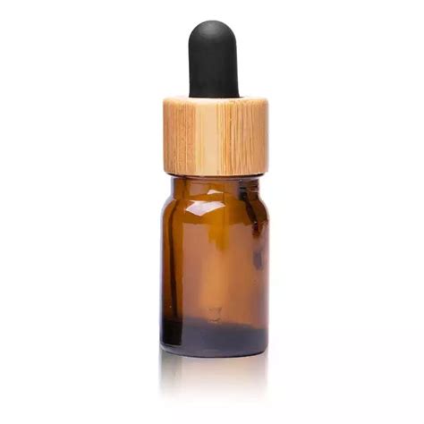 10ml Amber Essential Oil Glass Bottle With 18 410 Wood Dropper Pipette