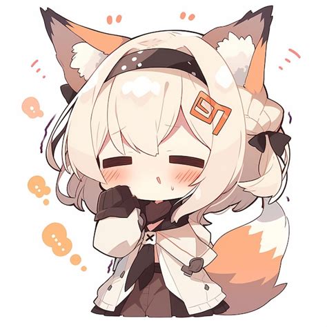 Premium Ai Image Adorable Kawaii Illustrated Chibi Anime Fox Girl