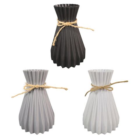 4x6 7in Paper Folding Shape Plastic Vases With Rope Unbreakable