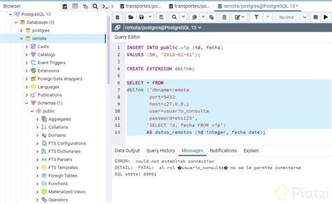 Me Surgi El Siguiente Error Al Tratar De Conectarme A La Base De Datos