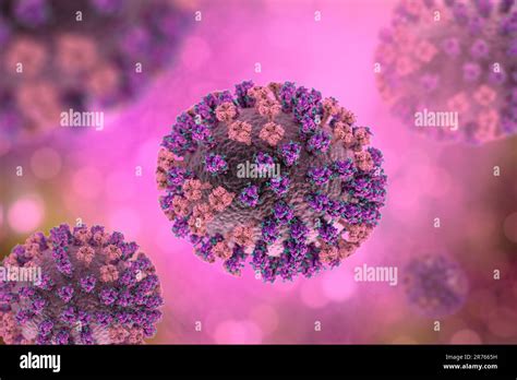 Flu Virus Illustration Showing An Influenza Virus With Surface