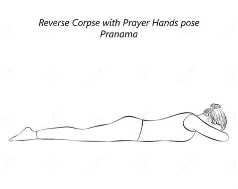 Sketch Reverse Corpse Prayer Hands Pranama Stock Vector