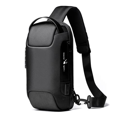 Men S Anti Theft Crossbody Bag With Password Lock Usb Charging System