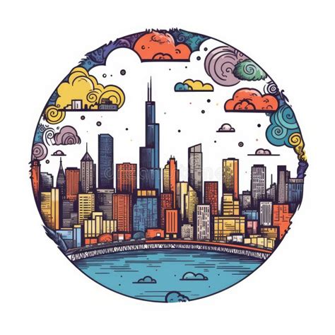 Cartoon Chicago Skyline Stock Illustrations 162 Cartoon Chicago