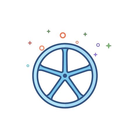 Premium Vector Bicycle Wheel Icon Flat Color Style Vector Illustration