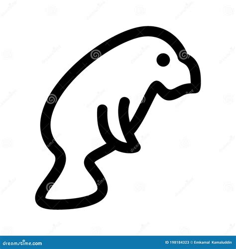 Manatee Icon or Logo Isolated Sign Symbol Vector Illustration Stock Vector - Illustration of ...