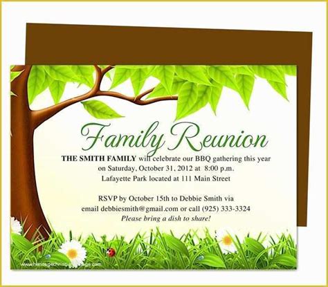 Free Family Reunion Website Template Of Family Tree Reunion Party ...