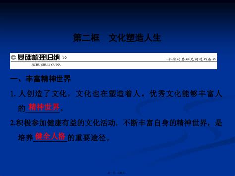 高中政治必修3课件第一单元第二课第二框文化塑造人生word文档免费下载亿佰文档网