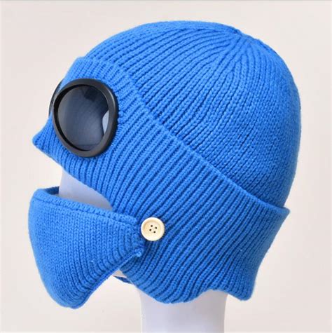 Pilot Sunglasses Ski Beanies Glasses Woolen Yarn Cold Proof Hat Winter Keep Warm Knitted Hat