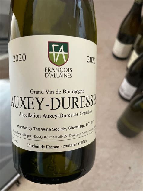 Francois D Allaines Auxey Duresses Blanc France Burgundy C Te