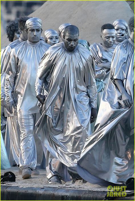 Kanye West Gets Covered In Silver Paint For Mary Opera Performance In