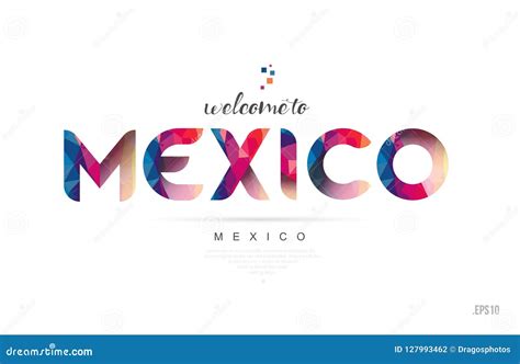 Welcome To Mexico Mexico City Card And Letter Design Typography Stock