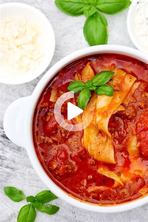 One Pot Lasagnesuppe Lasagne Suppe Rezepte Suppe Mit Hackfleisch