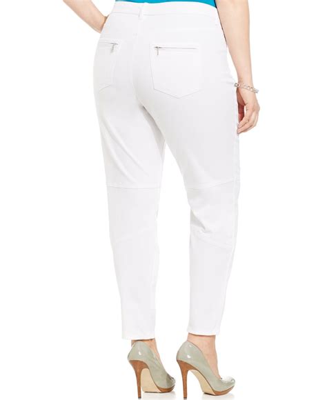 Jones New York Signature Plus Size Zip Pocket Skinny Pants In White Lyst