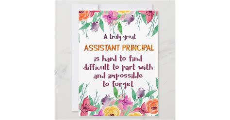 Assistant Principal Secretary Appreciation Thank Card