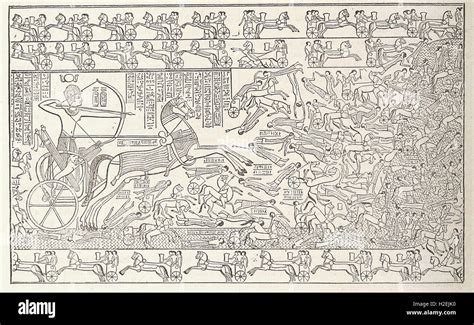 A Battle Scene From The Rameseum At Thebes From Cassell S