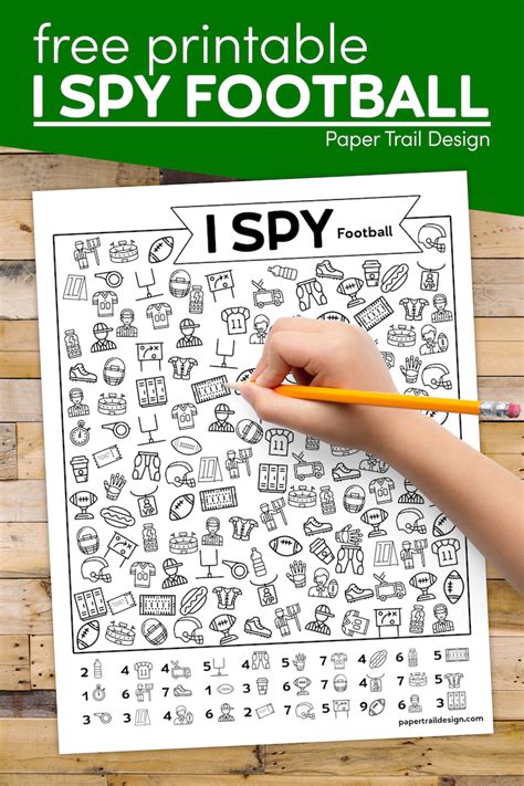 Free Printable I Spy Football Activity - Paper Trail Design