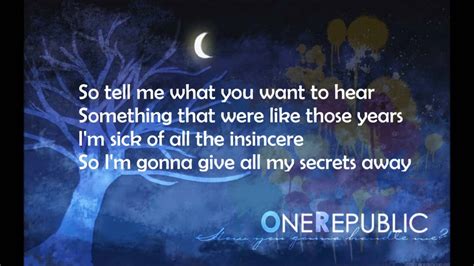 Onerepublic Secrets With Lyrics Youtube