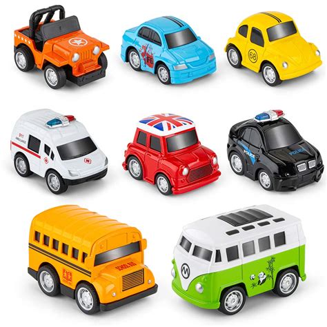 Buy Metal Pull Back Cars 8 Pack Mini Die Cast Toy Cars Set Cartrucks