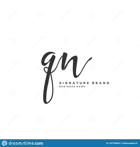 Q N Qn Modelo Inicial De Manuscrito E Logotipo De Assinatura Ilustra O