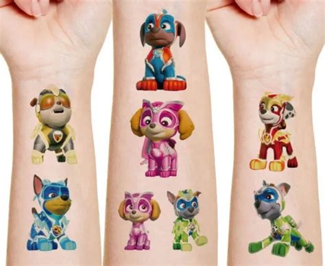 Tatouage Tattoo Pat Patrouille Paw Patrol Autocollant Chien Ryder Chase