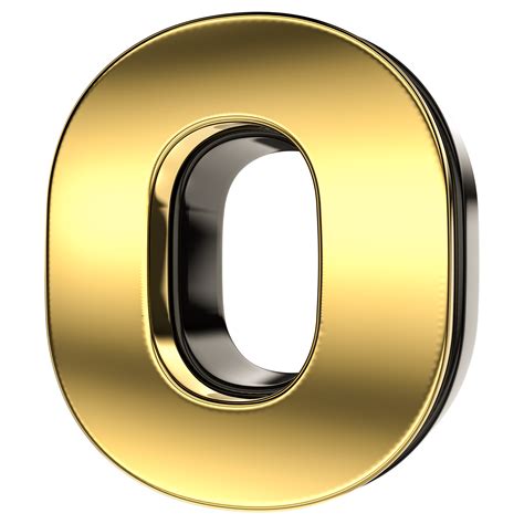 Letter O Gold With Black 3D Render 24346235 PNG