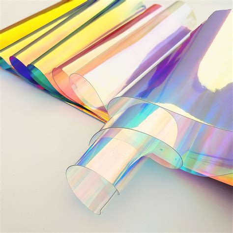 Tissu Pvc Transparent Iris X Cm Holographique Laser Arc En