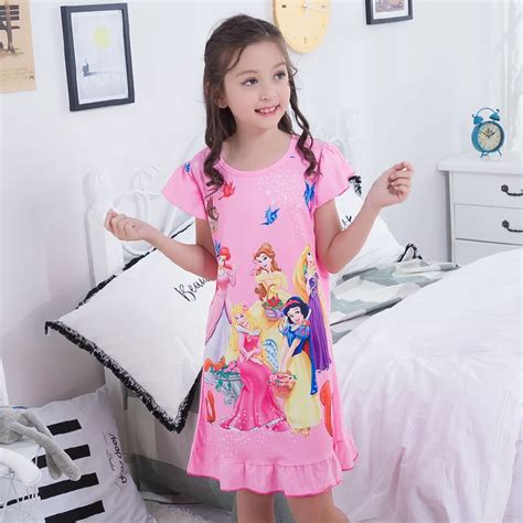 Nightgowns For Girls Princess Nightgowns 2018 Summer Short Sleeve