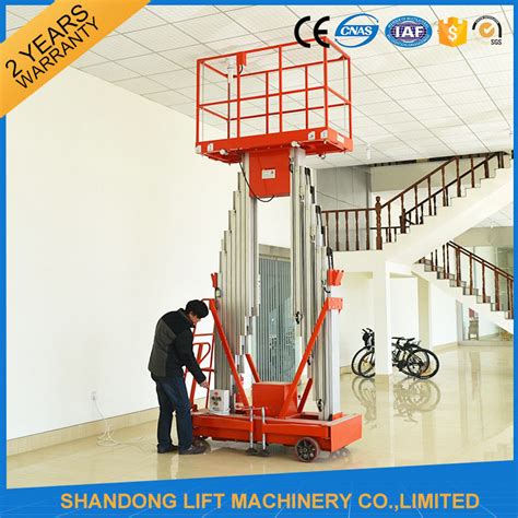 200kg Capacity 12m Height Hydraulic Aluminium Ladder Aerial Work