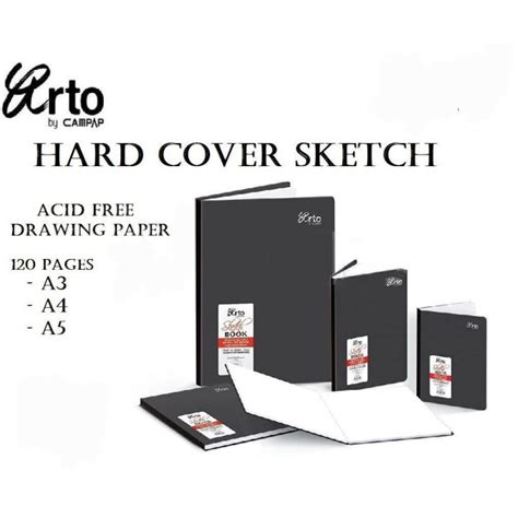 Campap Arto A3 A4 A5 Hard Cover Sketch Book Acid Free Drawing