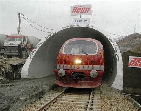 Trial run on India's longest train tunnel - Rediff.com News