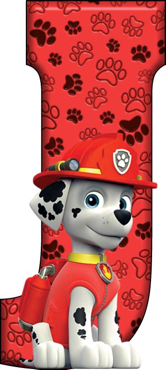 J De Alfabeto Decorativo Marshall De Paw Patrol Decoração