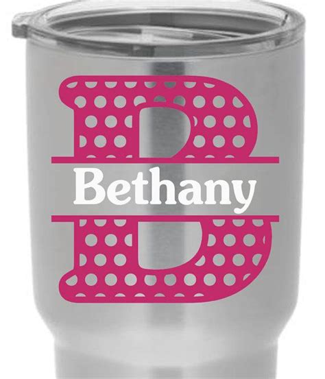 Yeti Decal Split Monogram Sticker Yeti Tumbler Sticker Monogram