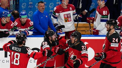 Canada Beats Czech Republic 4 3 In Ot At Mens Hockey World