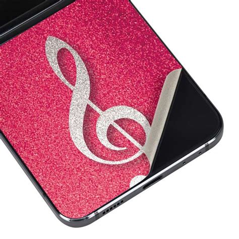 Pink Glitter Music Note Skin For Galaxy Z Flip5 5g Skinit