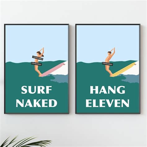 Naked Woman Beach Prints Wall Etsy